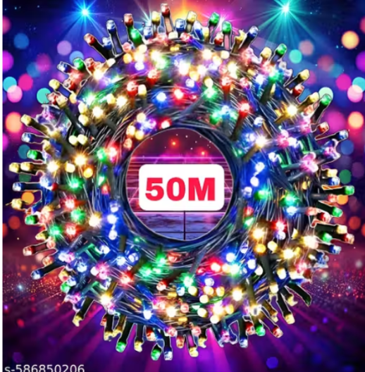 DOVIRA 50 Meter Led String Serial Light, Diwali Ladi Light, Jhalar Light, Rice Light with 8 Modes Changing Controller. High Quality & r Led Serial String Lights,Home Decoration Today Sell